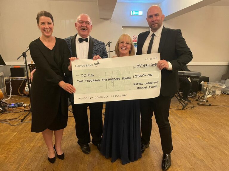 TOFS fundraiser cheque