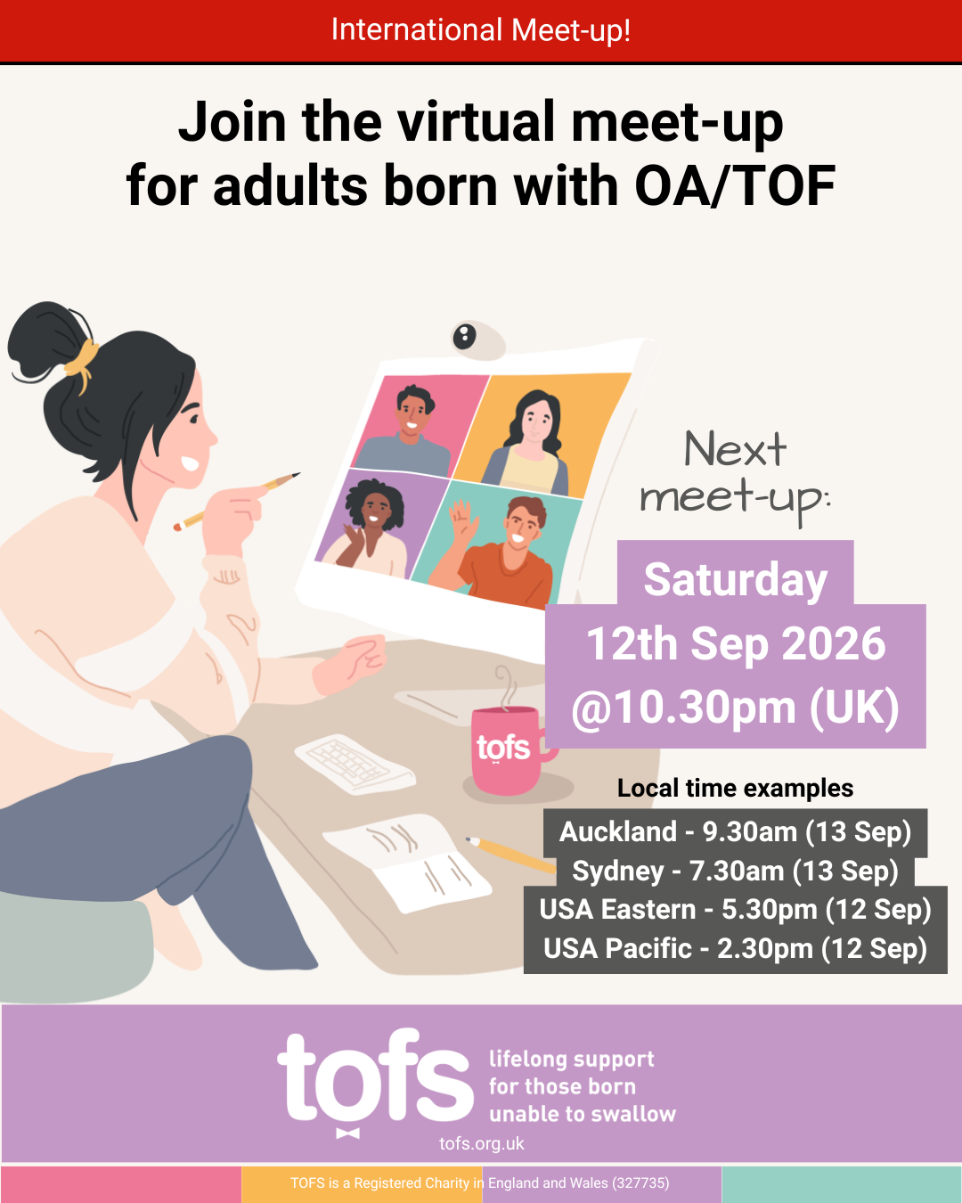 International meet-up for adults born with OA/TOF - September 2026